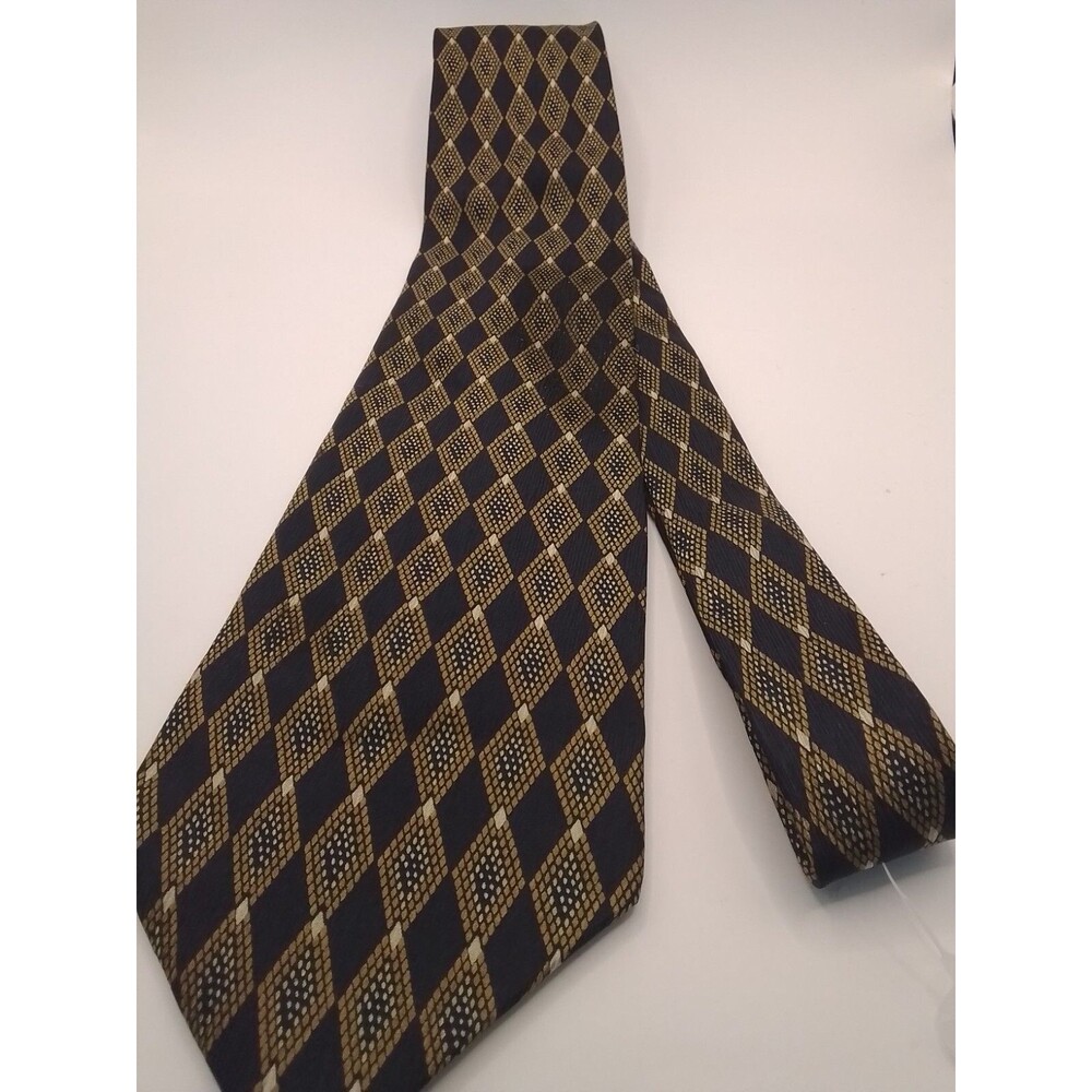 MEN'S PACO RABANNE 100% SILK BLUE/BROWN AND BEIGE NECK TIE.